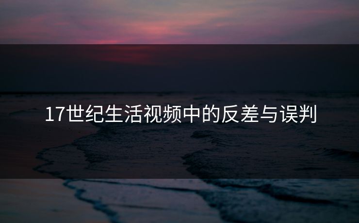 17世纪生活视频中的反差与误判