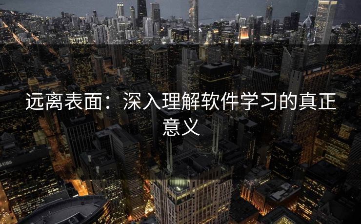 远离表面：深入理解软件学习的真正意义