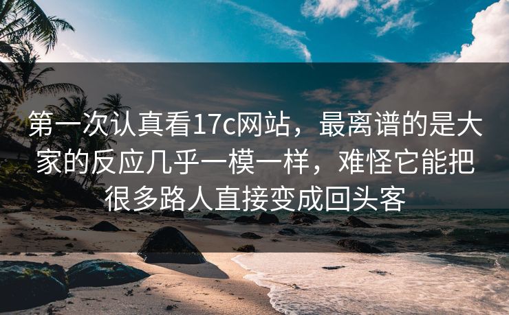 第一次认真看17c网站，最离谱的是大家的反应几乎一模一样，难怪它能把很多路人直接变成回头客